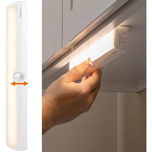Amazon Basics Color Changing LED Toilet Bowl Motion Sensor Light Battery Operated 2 Pack WhiteLED Light Bar  Sensing Swivel