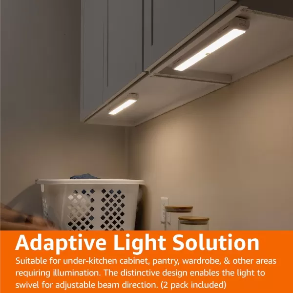 Amazon Basics Color Changing LED Toilet Bowl Motion Sensor Light Battery Operated 2 Pack WhiteLED Light Bar  Sensing Swivel