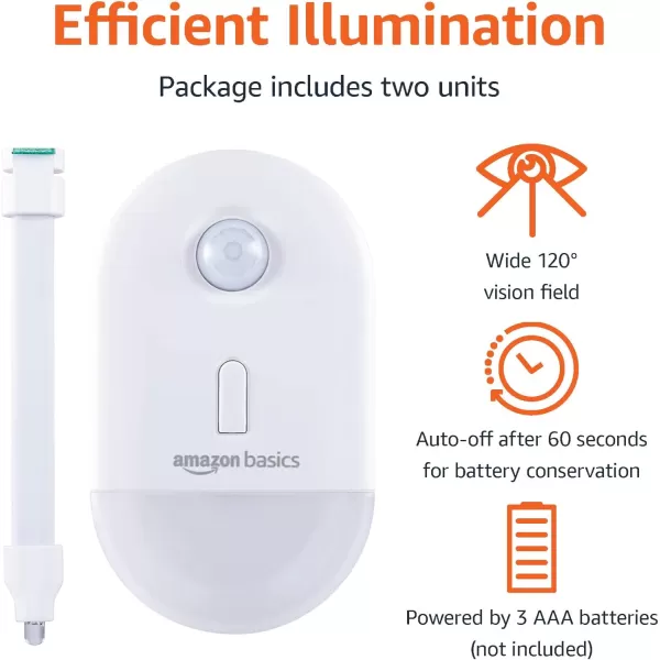 Amazon Basics Color Changing LED Toilet Bowl Motion Sensor Light Battery Operated 2 Pack WhiteNight Light
