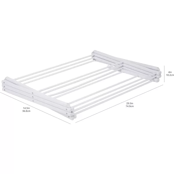 Amazon Basics Foldable Portable Laundry Drying Rack for Indoor Air Drying Clothing 294 x 148 x 419 inches LxWxH Chrome SilverWhite