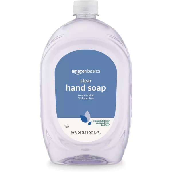 Amazon Basics Gentle ampamp Mild Clear Liquid Hand Soap Refill TriclosanFree 50 Fl Oz Pack of 2 Previously Solimo50 Fl Oz Pack of 2