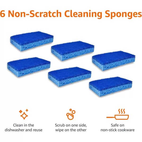 Amazon Basics Heavy Duty Sponges 6 Count YellowGreen12Pack