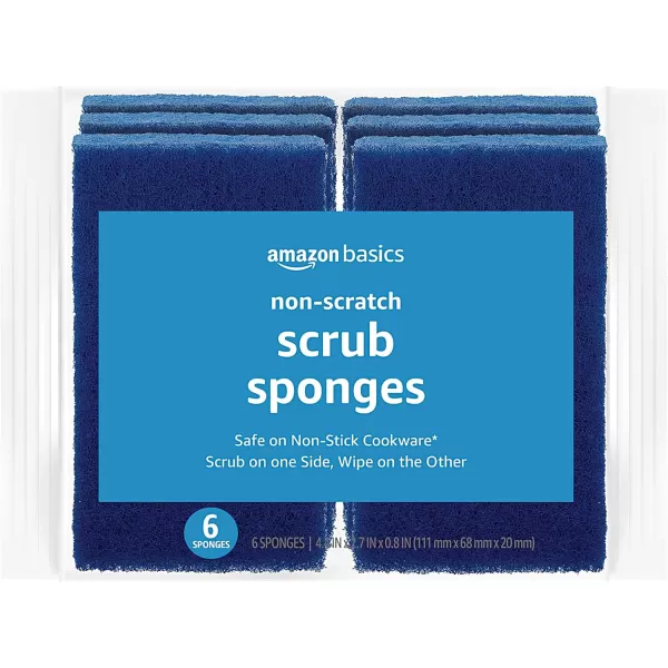 Amazon Basics Heavy Duty Sponges 6 Count YellowGreen6Pack