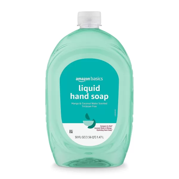 Amazon Basics Liquid Hand Soap Refill Mango ampamp Coconut Water Scent TriclosanFree 50 Fl Oz Pack of 2Mango  Coconut Water