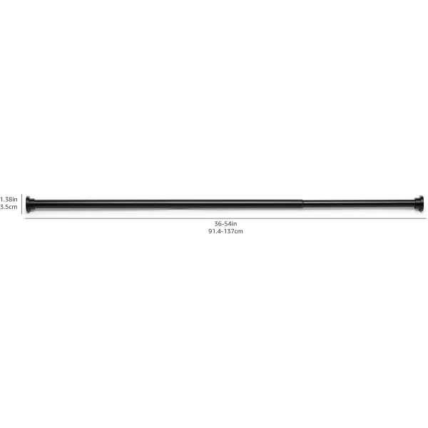 Amazon Basics Tension Curtain Rod Adjustable 5490quot Width  White Classic FinialBlack