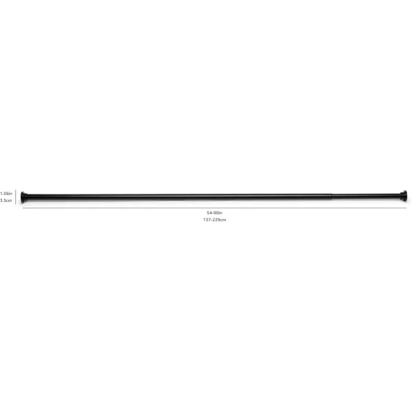Amazon Basics Tension Curtain Rod Adjustable 5490quot Width  White Classic FinialBlack