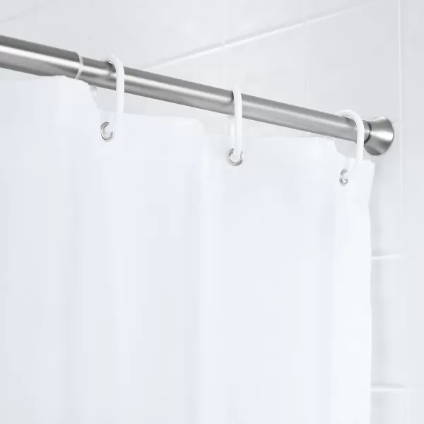 Amazon Basics Tension Curtain Rod Adjustable 5490quot Width  White Classic FinialChrome
