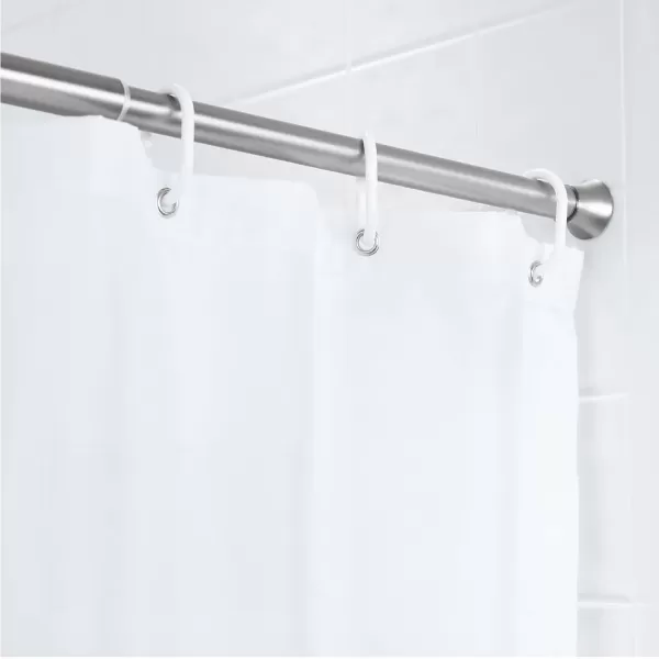 Amazon Basics Tension Curtain Rod Adjustable 5490quot Width  White Classic FinialChrome