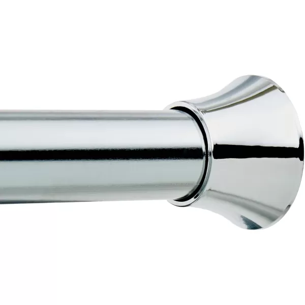Amazon Basics Tension Curtain Rod Adjustable 5490quot Width  White Classic FinialChrome
