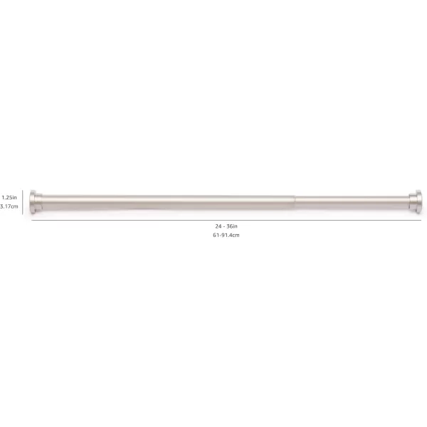 Amazon Basics Tension Curtain Rod Adjustable 5490quot Width  White Classic FinialNickel