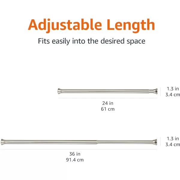 Amazon Basics Tension Curtain Rod Adjustable 5490quot Width  White Classic FinialNickel