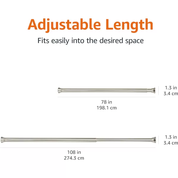 Amazon Basics Tension Curtain Rod Adjustable 5490quot Width  White Classic FinialNickel