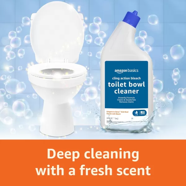 Amazon Basics Toilet Bowl Cleaner Cling Action Formula with Bleach Fresh Scent 24 Fl Oz Pack of 124 Fl Oz Pack of 2