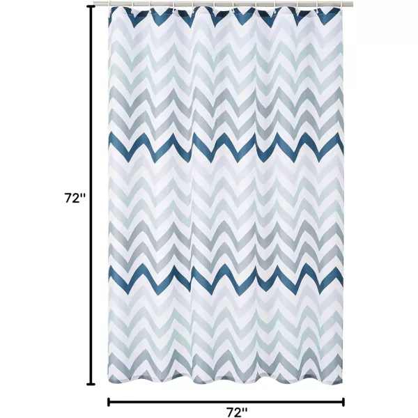 Amazon Basics Water Resistant Fabric Bathroom Shower Curtain with Grommets and Hooks Machine Washable 72 x 72 Large Light Brown BeigeBlue Ombre Chevron