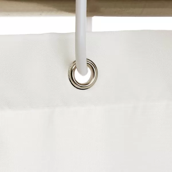 Amazon Basics Water Resistant Fabric Bathroom Shower Curtain with Grommets and Hooks Machine Washable 72 x 72 Large Light Brown BeigeWhite