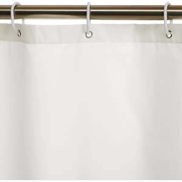 Amazon Basics Water Resistant Fabric Bathroom Shower Curtain with Grommets and Hooks Machine Washable 72 x 72 Large Light Brown BeigeWhite