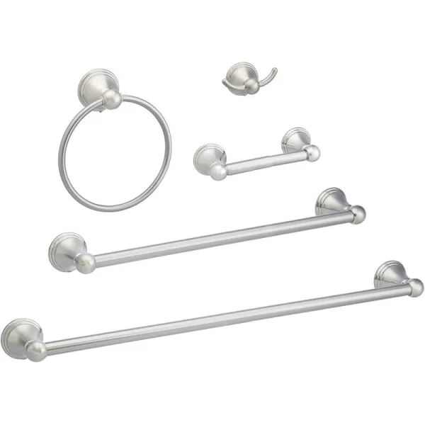 Amazon Basics ABBR817OR Variety Pack Modern Bathroom Accessories Towel Holder Set of 58 sets 5 Piece Oil Rubbed BronzeSatin Nickel