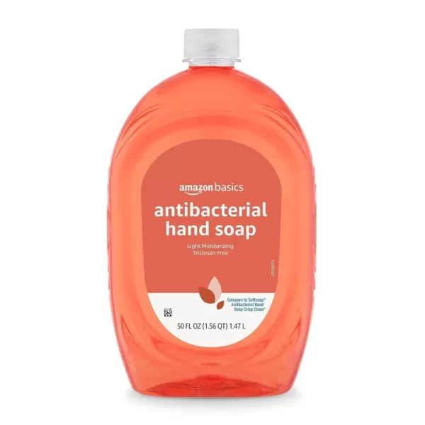 Amazon Basics Antibacterial Liquid Hand Soap Refill Light Moisturizing TriclosanFree Citrus 50 Fl Oz Pack of 1 Previously SolimoCitrus