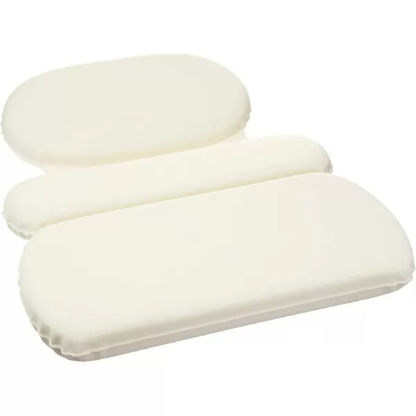 Amazon Basics Bath Tub Neck Pillow with Suction Cups Waterproof 3Panel Offwhite3Panel