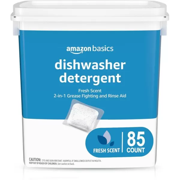 Amazon Basics Dishwasher Detergent Pacs Fresh Scent 85 Count Previously SolimoFresh