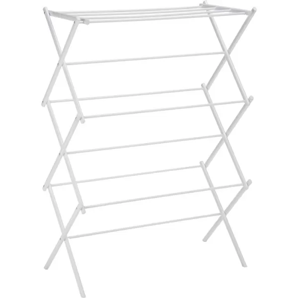 Amazon Basics Foldable Portable Laundry Drying Rack for Indoor Air Drying Clothing 294 x 148 x 419 inches LxWxH Chrome SilverWhite