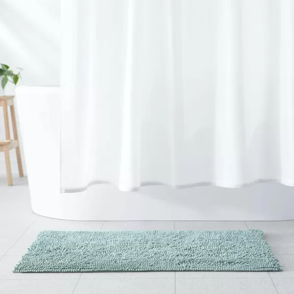 Amazon Basics NonSlip Microfiber Shag Bathroom Rug Mat 21quot x 34quot LavenderSeafoam Green