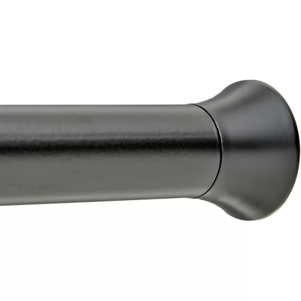 Amazon Basics Tension Curtain Rod Adjustable 5490quot Width  White Classic FinialBlack