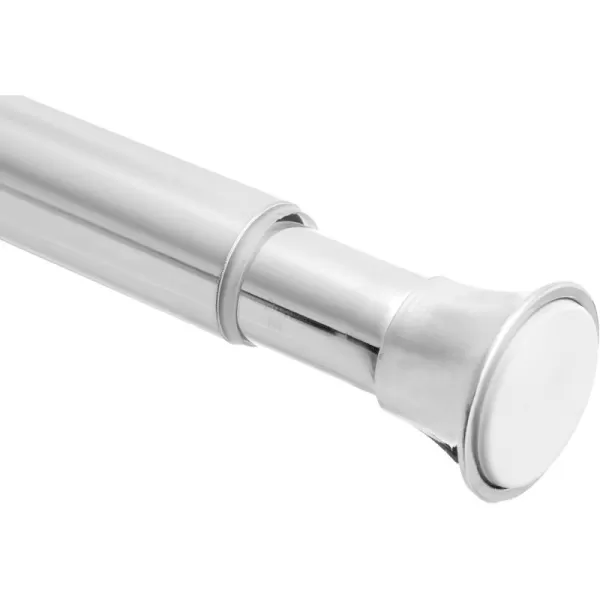Amazon Basics Tension Curtain Rod Adjustable 5490quot Width  White Classic FinialChrome