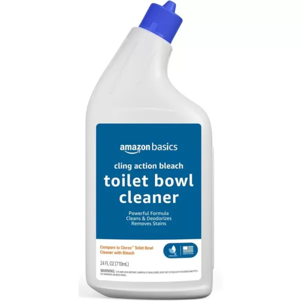 Amazon Basics Toilet Bowl Cleaner Cling Action Formula with Bleach Fresh Scent 24 Fl Oz Pack of 124 Fl Oz Pack of 1