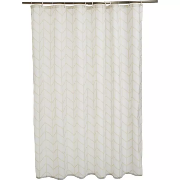 Amazon Basics Water Resistant Fabric Bathroom Shower Curtain with Grommets and Hooks Machine Washable 72 x 72 Large Light Brown BeigeNatural Herringbone