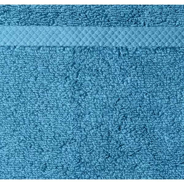 imageAmazon Basics  2 Piece QuickDry Oversize Bath Towel 100 Cotton Platinum 54quot x 30quotLake Blue