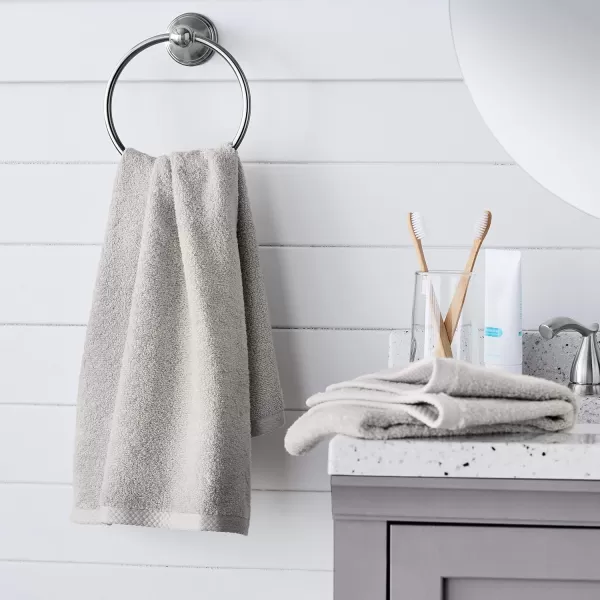 imageAmazon Basics  2 Piece QuickDry Oversize Bath Towel 100 Cotton Platinum 54quot x 30quotPlatinum