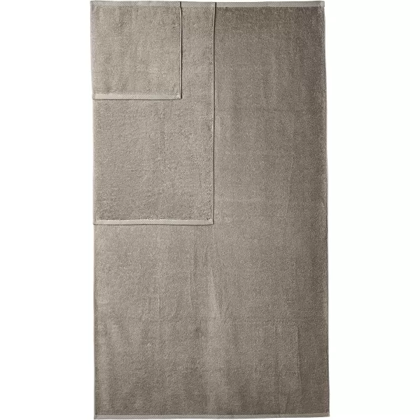 imageAmazon Basics  2 Piece QuickDry Oversize Bath Towel 100 Cotton Platinum 54quot x 30quotPlatinum