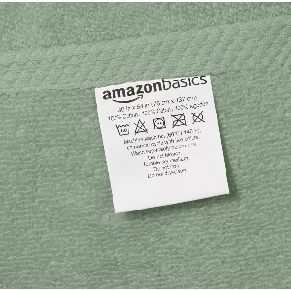 imageAmazon Basics  2 Piece QuickDry Oversize Bath Towel 100 Cotton Platinum 54quot x 30quotSeafoam Green