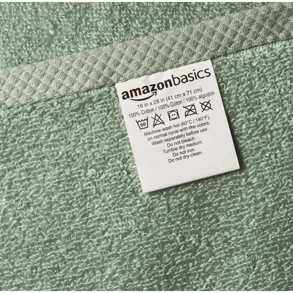 imageAmazon Basics  2 Piece QuickDry Oversize Bath Towel 100 Cotton Platinum 54quot x 30quotSeafoam Green