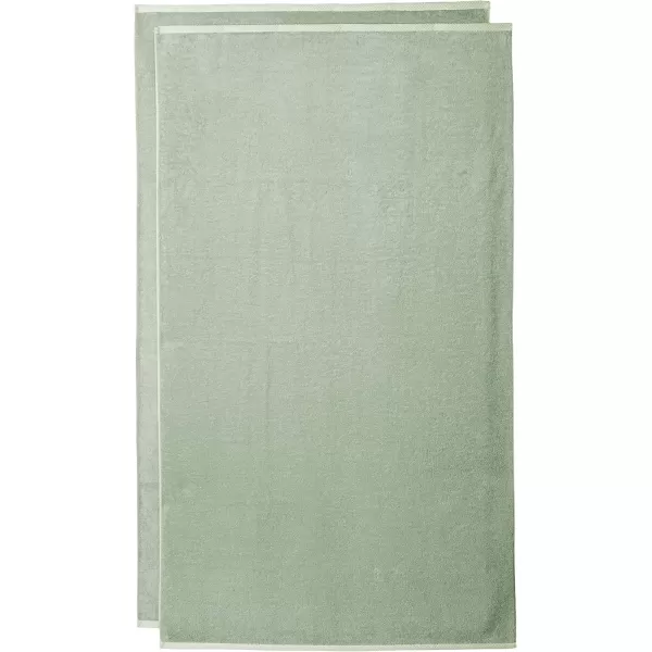 imageAmazon Basics  2 Piece QuickDry Oversize Bath Towel 100 Cotton Platinum 54quot x 30quotSeafoam Green