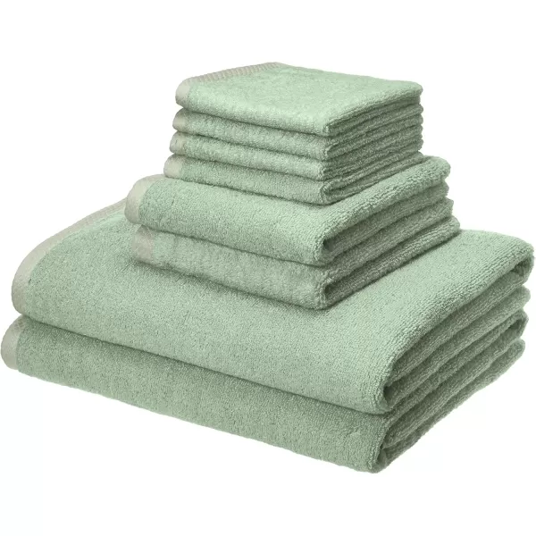 imageAmazon Basics  2 Piece QuickDry Oversize Bath Towel 100 Cotton Platinum 54quot x 30quotSeafoam Green