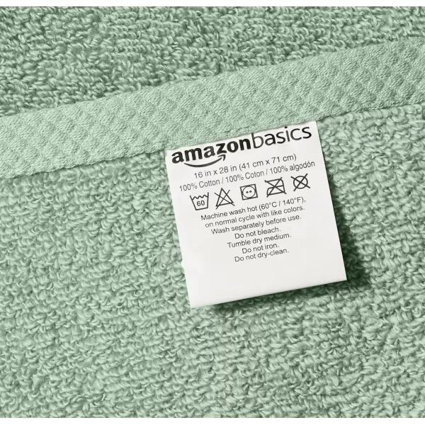 imageAmazon Basics  2 Piece QuickDry Oversize Bath Towel 100 Cotton Platinum 54quot x 30quotSeafoam Green