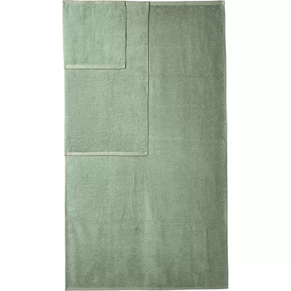 imageAmazon Basics  2 Piece QuickDry Oversize Bath Towel 100 Cotton Platinum 54quot x 30quotSeafoam Green