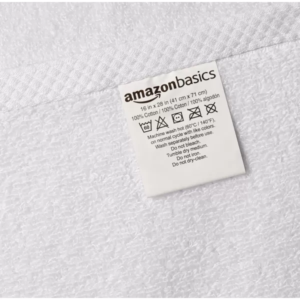 imageAmazon Basics  2 Piece QuickDry Oversize Bath Towel 100 Cotton Platinum 54quot x 30quotWhite
