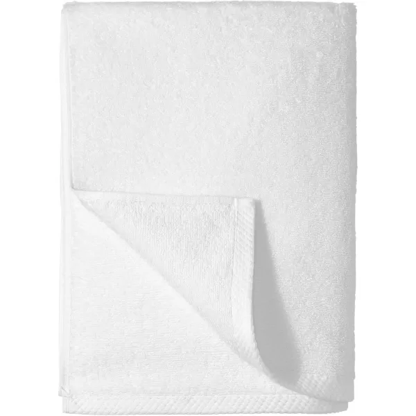 imageAmazon Basics  2 Piece QuickDry Oversize Bath Towel 100 Cotton Platinum 54quot x 30quotWhite