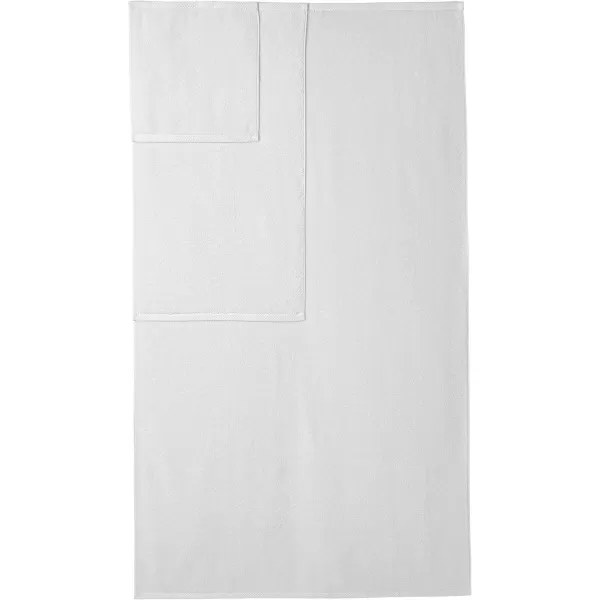 imageAmazon Basics  2 Piece QuickDry Oversize Bath Towel 100 Cotton Platinum 54quot x 30quotWhite
