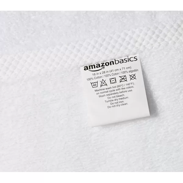 imageAmazon Basics  2 Piece QuickDry Oversize Bath Towel 100 Cotton Platinum 54quot x 30quotWhite