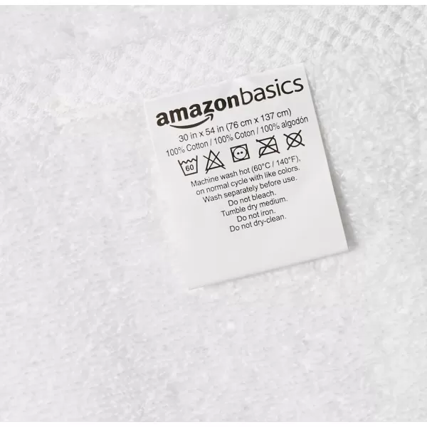 imageAmazon Basics  2 Piece QuickDry Oversize Bath Towel 100 Cotton Platinum 54quot x 30quotWhite