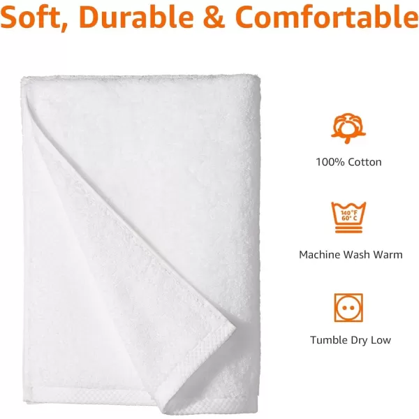 imageAmazon Basics  2 Piece QuickDry Oversize Bath Towel 100 Cotton Platinum 54quot x 30quotWhite