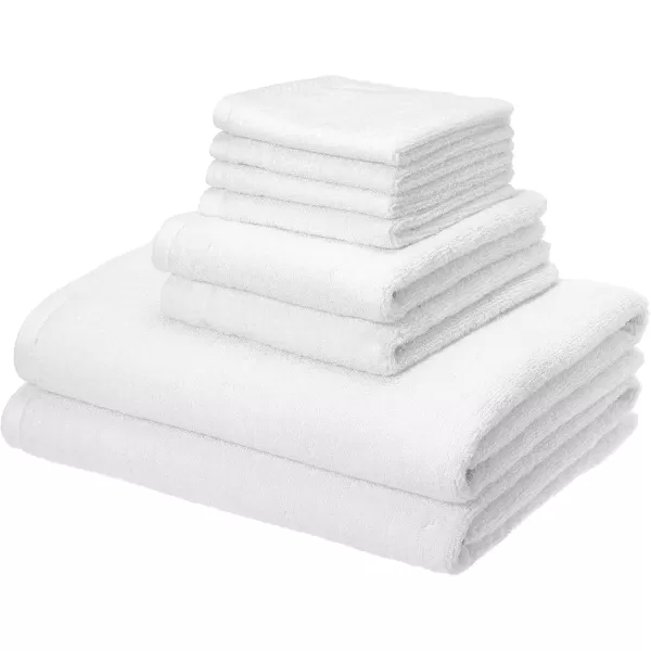 imageAmazon Basics  2 Piece QuickDry Oversize Bath Towel 100 Cotton Platinum 54quot x 30quotWhite
