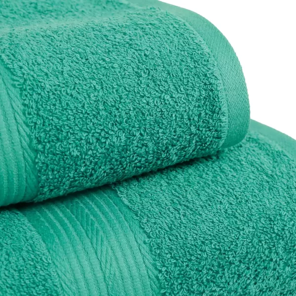 imageAmazon Basics 6 Piece Oversized Fade resistant Towel set 100 Cotton towels for bathroom soft and absorbent 2 Bath Towels 2 Hand Towels and 2 Washcloths bathroom towel set GrayTeal