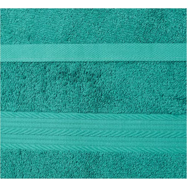 imageAmazon Basics 6 Piece Oversized Fade resistant Towel set 100 Cotton towels for bathroom soft and absorbent 2 Bath Towels 2 Hand Towels and 2 Washcloths bathroom towel set GrayTeal