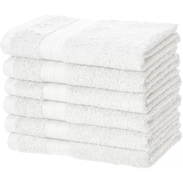 imageAmazon Basics 6 Piece Oversized Fade resistant Towel set 100 Cotton towels for bathroom soft and absorbent 2 Bath Towels 2 Hand Towels and 2 Washcloths bathroom towel set GrayWhite
