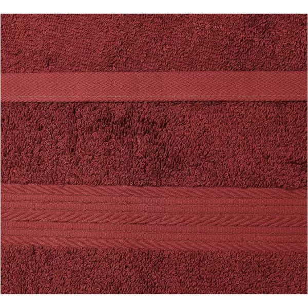 imageAmazon Basics 6 Piece Oversized Fade resistant Towel set 100 Cotton towels for bathroom soft and absorbent 2 Bath Towels 2 Hand Towels and 2 Washcloths bathroom towel set GrayCrimson